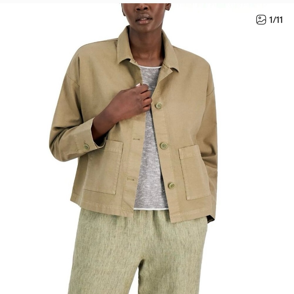 Eileen Fisher Tan Utility Jacket